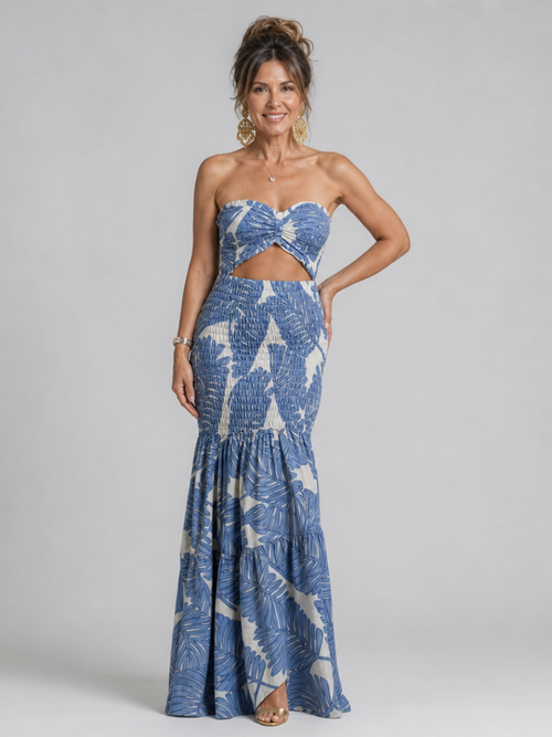 Azaria | Ensemble de Robe Maxi Imprimée Sans Manches