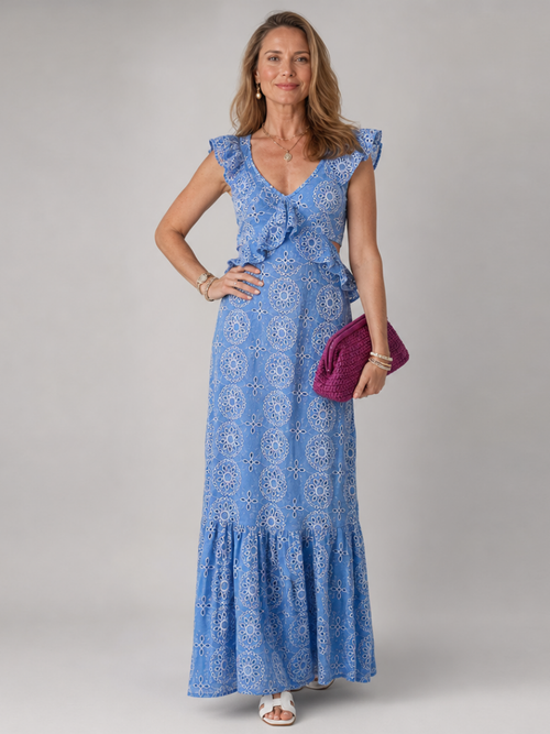 Alure | Robe Midi Sans Manches avec Détails Volants
